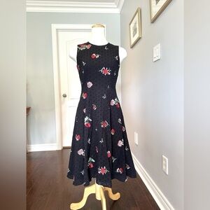 CALVIN KLEIN Sleeveless Floral Eyelet Fit & Flare Dress with Embroidery - Size 6